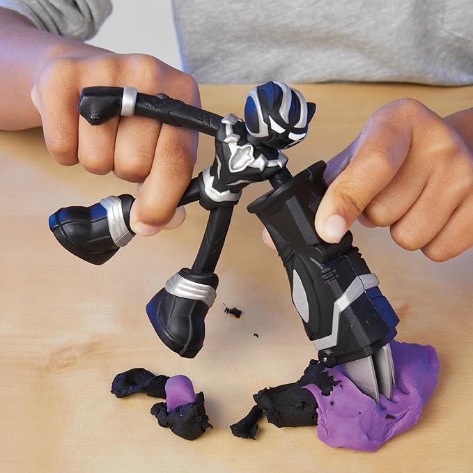 Juguetes Play Doh Marvel Hero Adventure Playset 3 figuras de acción de Marvel con herramientas portátiles Black Panther Capitán América y Spider-Man juguetes de imaginación para niños y niñas a partir de 4 Juguetes | 615843VDU