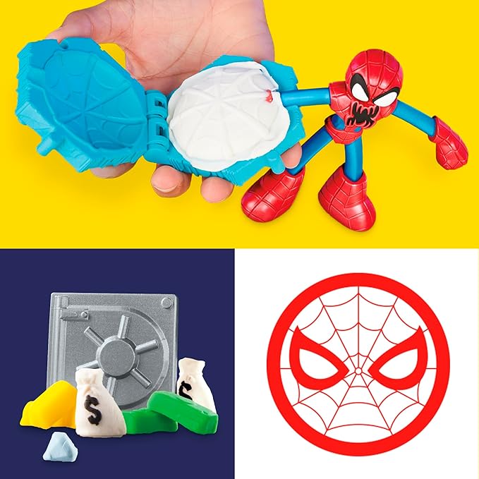 Juguetes Play Doh Marvel Spider-Man Launch & Slice Battle Playset con 2 figuras de acción flexibles y 7 accesorios juguetes de imaginación para niños y niñas de 4 años en adelante Juguetes | 036915MEX